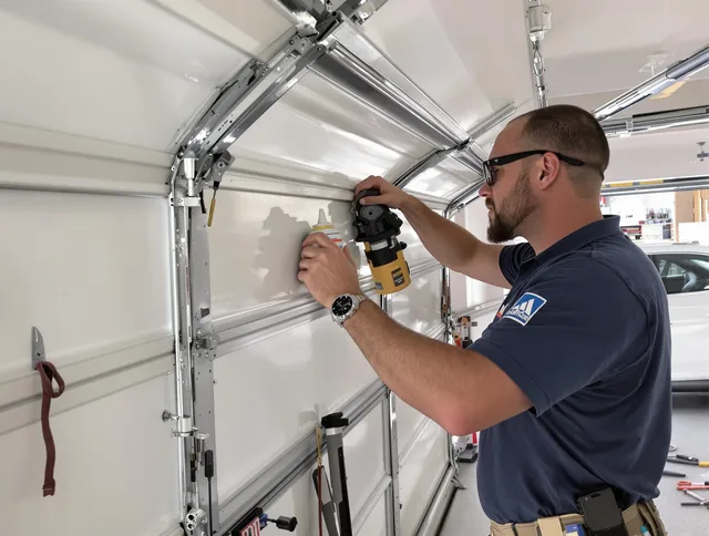 Alhambra Garage Door Repair technician quieting a noisy garage door in Alhambra