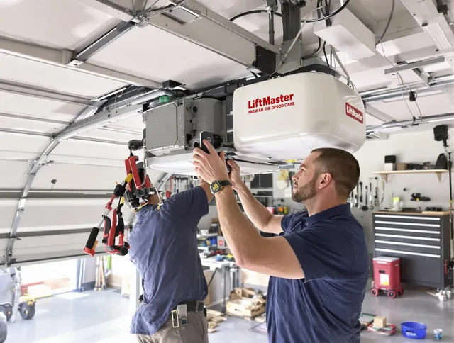 Alhambra Garage Door Repair technician performing advanced diagnostics on garage opener in Alhambra