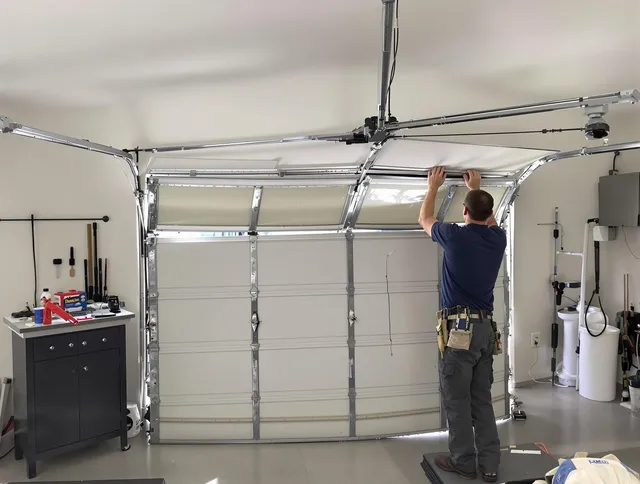 Alhambra Garage Door Repair specialist performing precise section replacement on Alhambra garage door