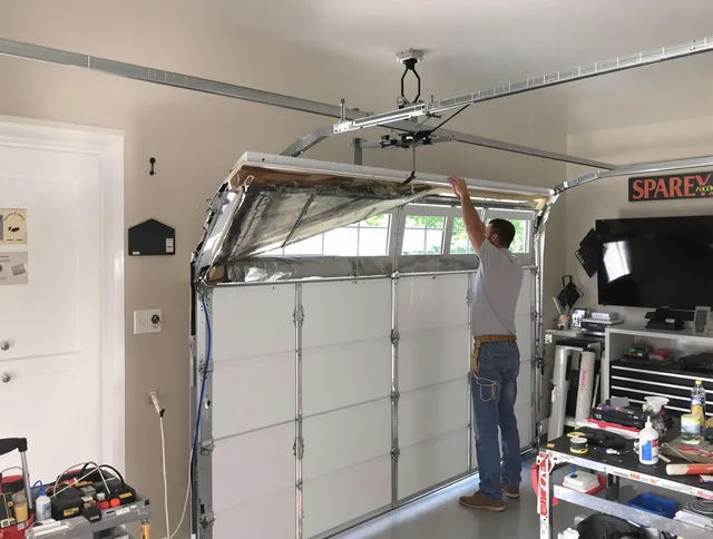 Garage door section replacement by Alhambra Garage Door Repair in Alhambra