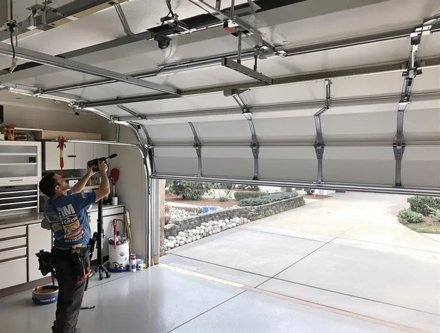 Garage door track repair service by Alhambra Garage Door Repair in Alhambra